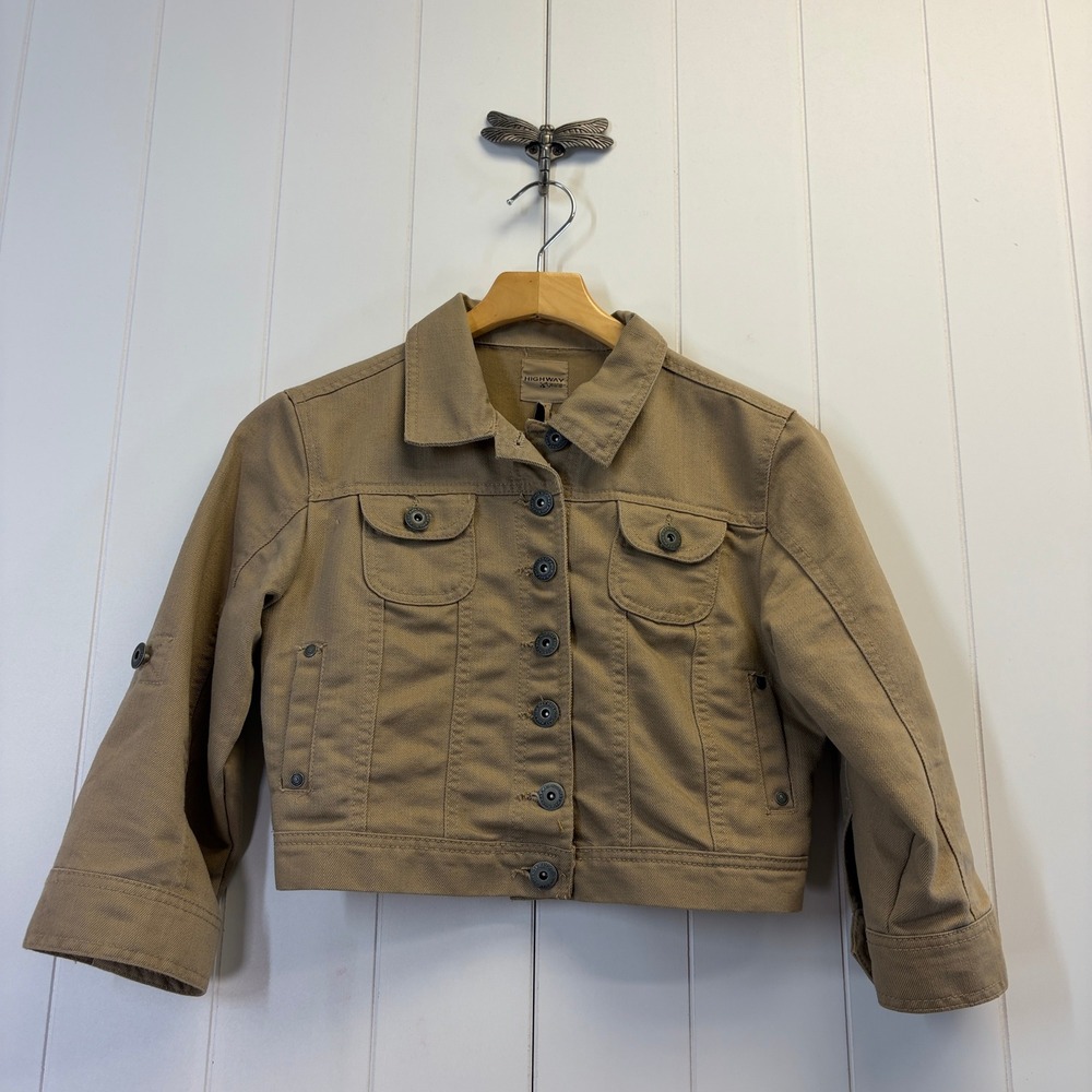 Highway Jeans Y2K Cropped Jean Trucker Jacket Women Size M Minimalist Streetwear